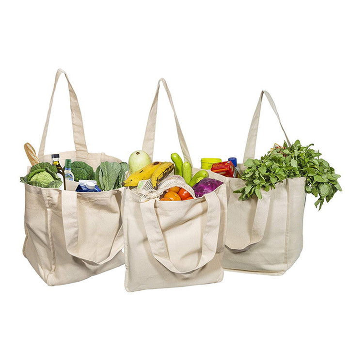 Plastic-Free Unbleached Canvas Tote, 16" x 12" x 7"