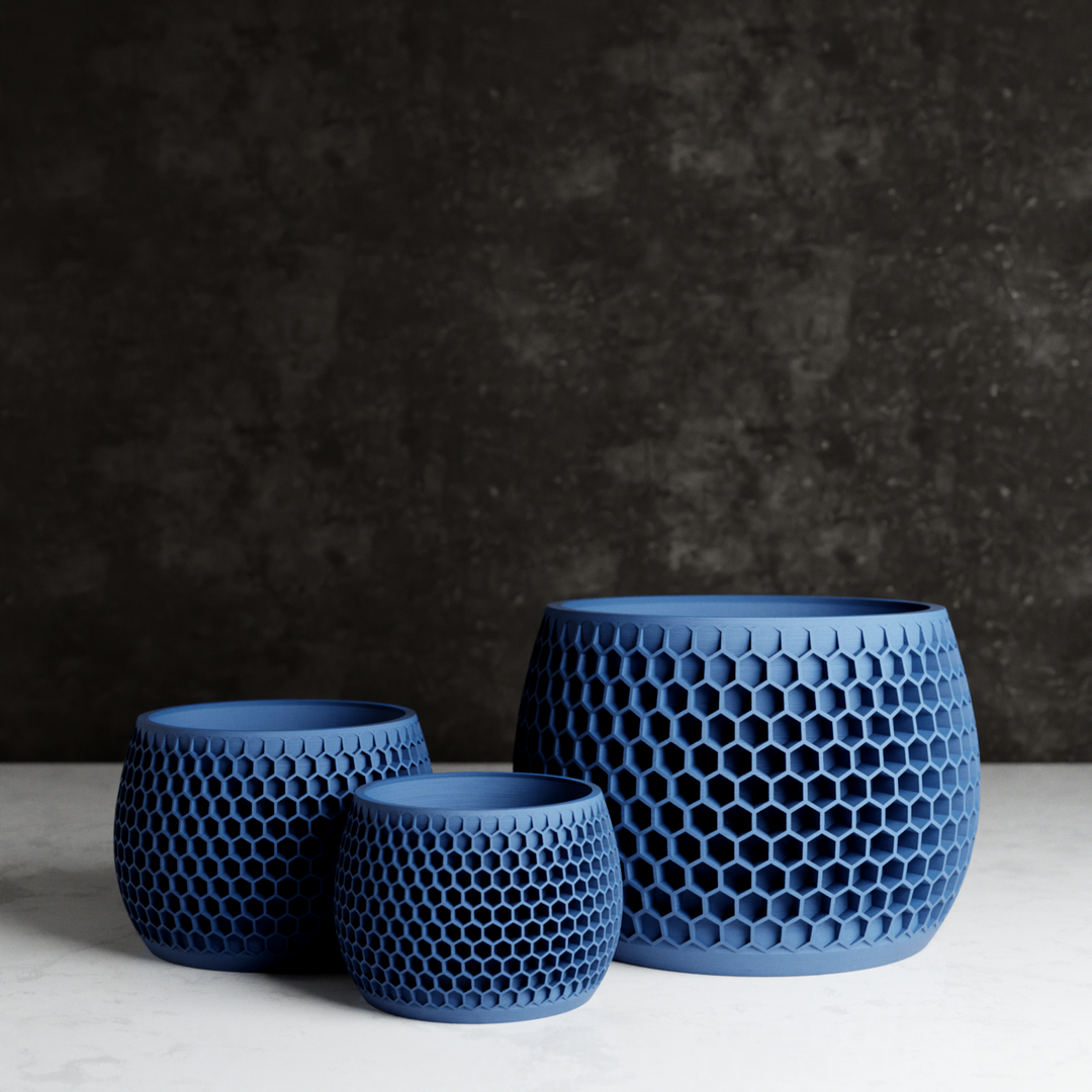 Bioplastic Honeycomb Geometric Planter, 3 Sizes