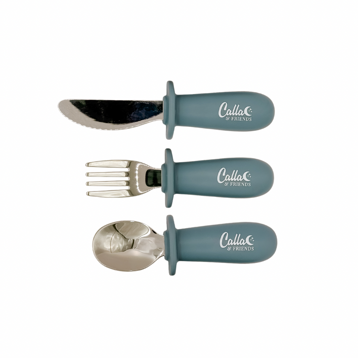 Non-Toxic Baby Flatware Set, Silicone &amp; Steel, 3 Ct.