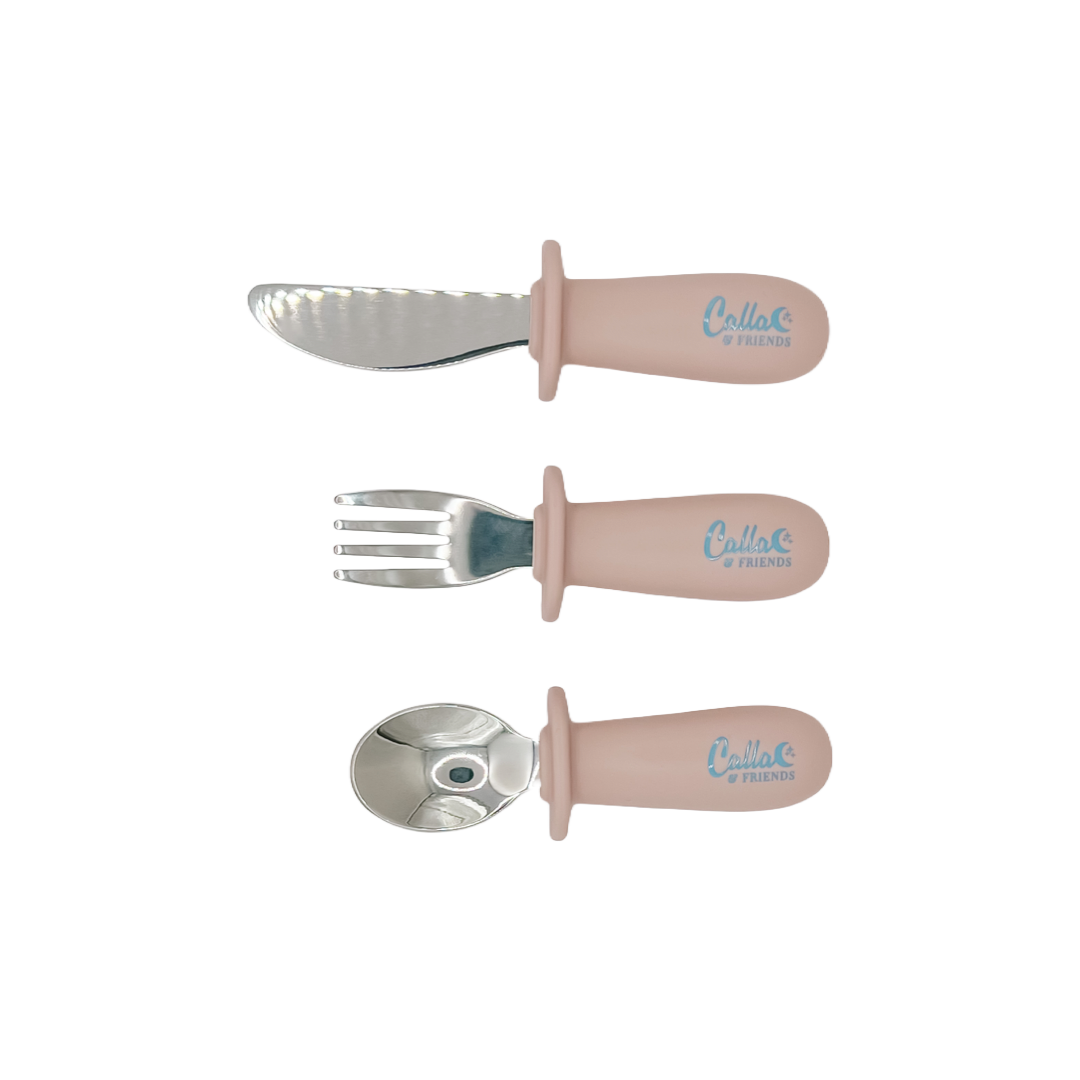 Non-Toxic Baby Flatware Set, Silicone &amp; Steel, 3 Ct.