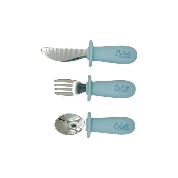 Non-Toxic Baby Flatware Set, Silicone &amp; Steel, 3 Ct.