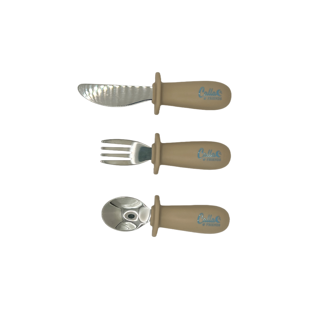 Non-Toxic Baby Flatware Set, Silicone &amp; Steel, 3 Ct.