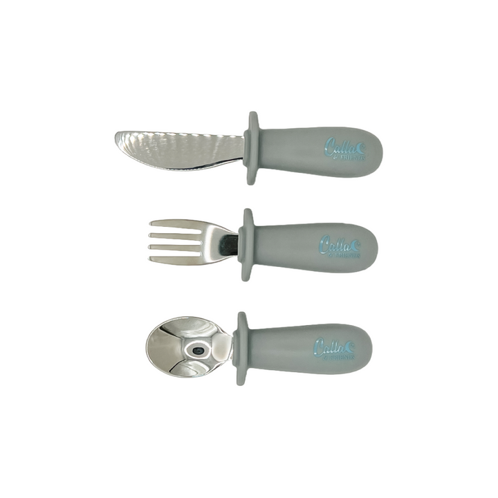 Non-Toxic Baby Flatware Set, Silicone &amp; Steel, 3 Ct.