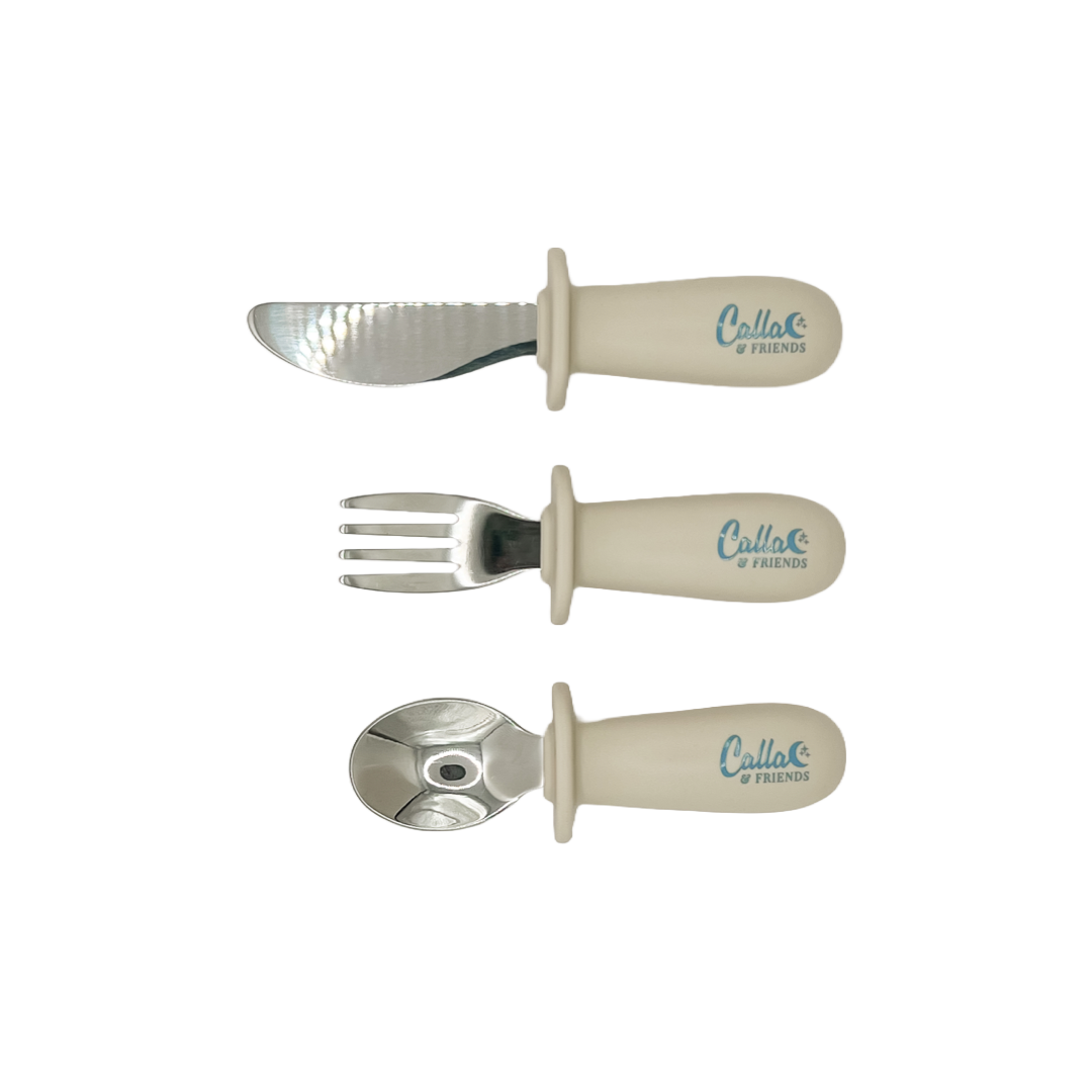 Non-Toxic Baby Flatware Set, Silicone &amp; Steel, 3 Ct.