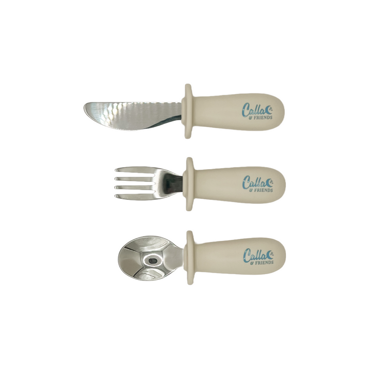 Non-Toxic Baby Flatware Set, Silicone &amp; Steel, 3 Ct.