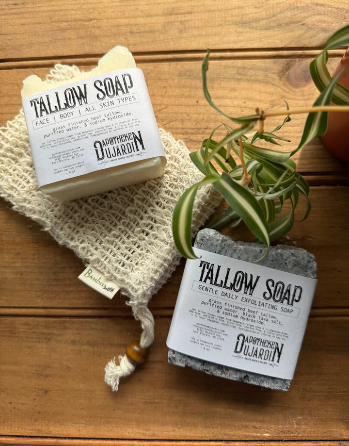 Handcrafted Black Lava Salt Tallow Exfoliating Bar Soap
