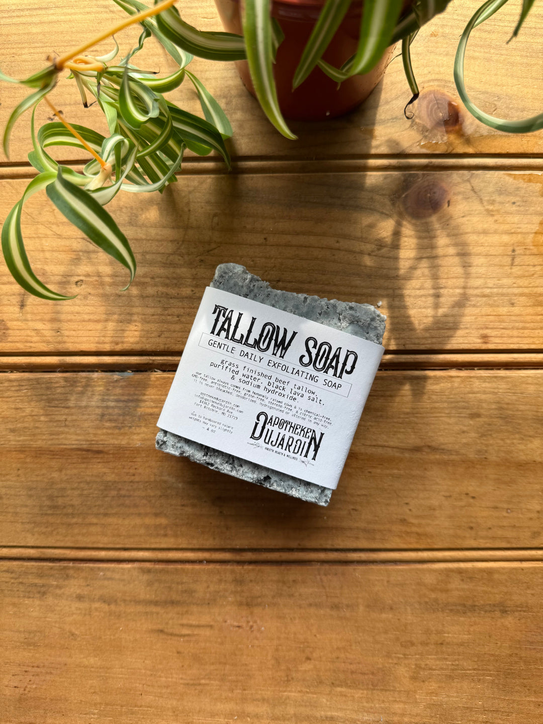 Handcrafted Black Lava Salt Tallow Exfoliating Bar Soap