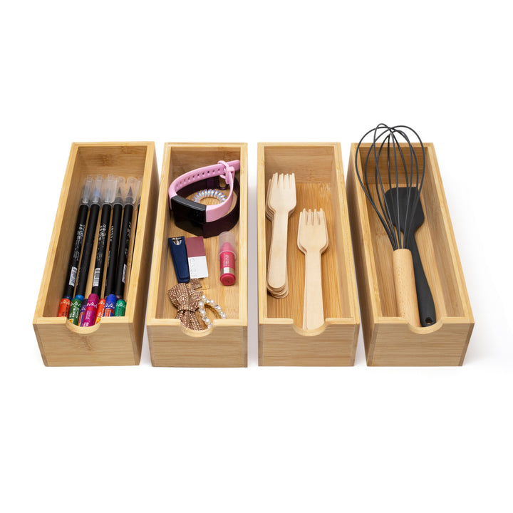 Biodegradable Bamboo Organizing Serveware Trays, 4 Ct.