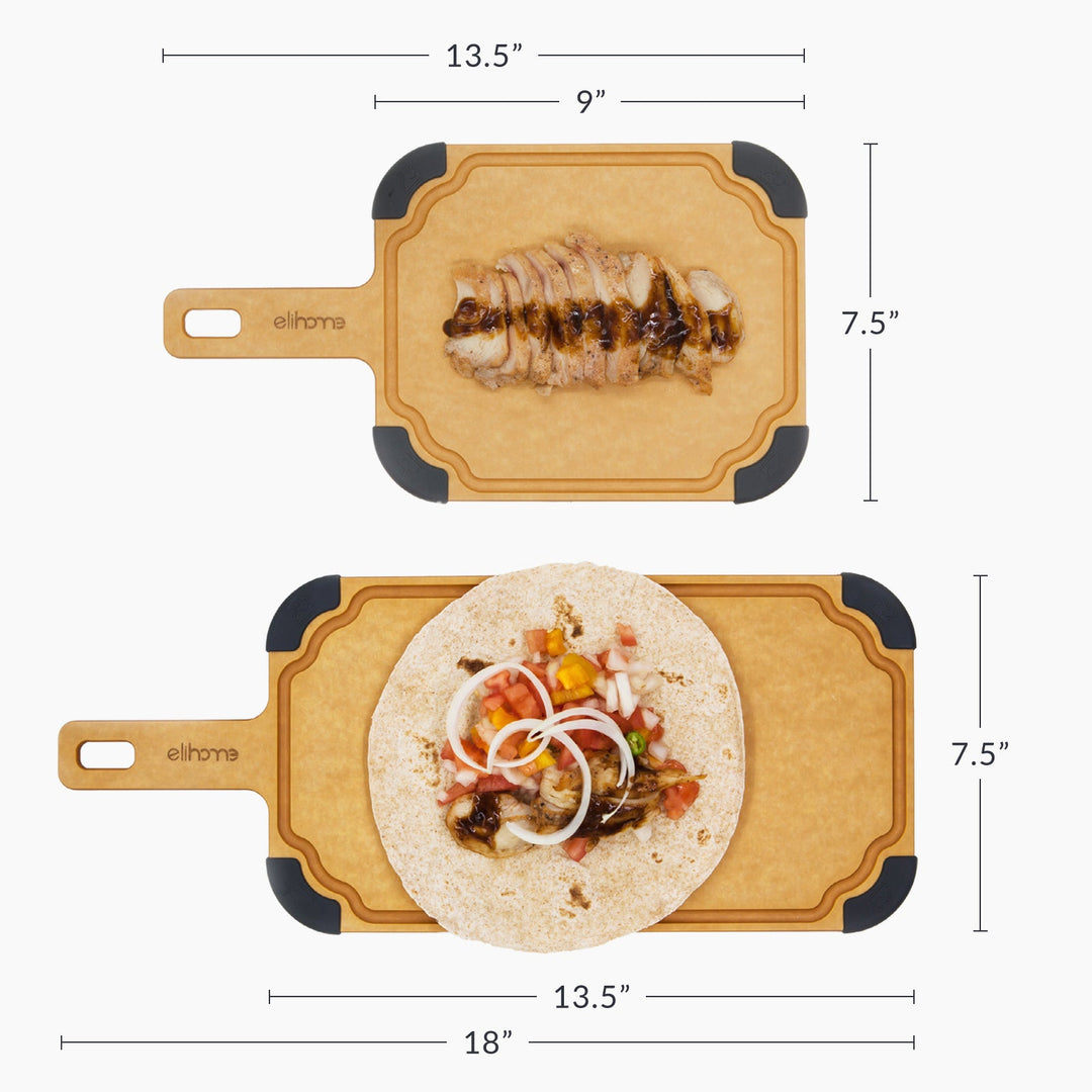 Plastic-Free Pine Fiberwood Paddle Cutting Board Set, 2 Ct.