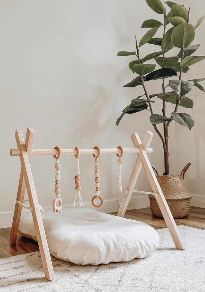 Non-Toxic Wood Baby Gym &amp; Sensory Activity Toy Set