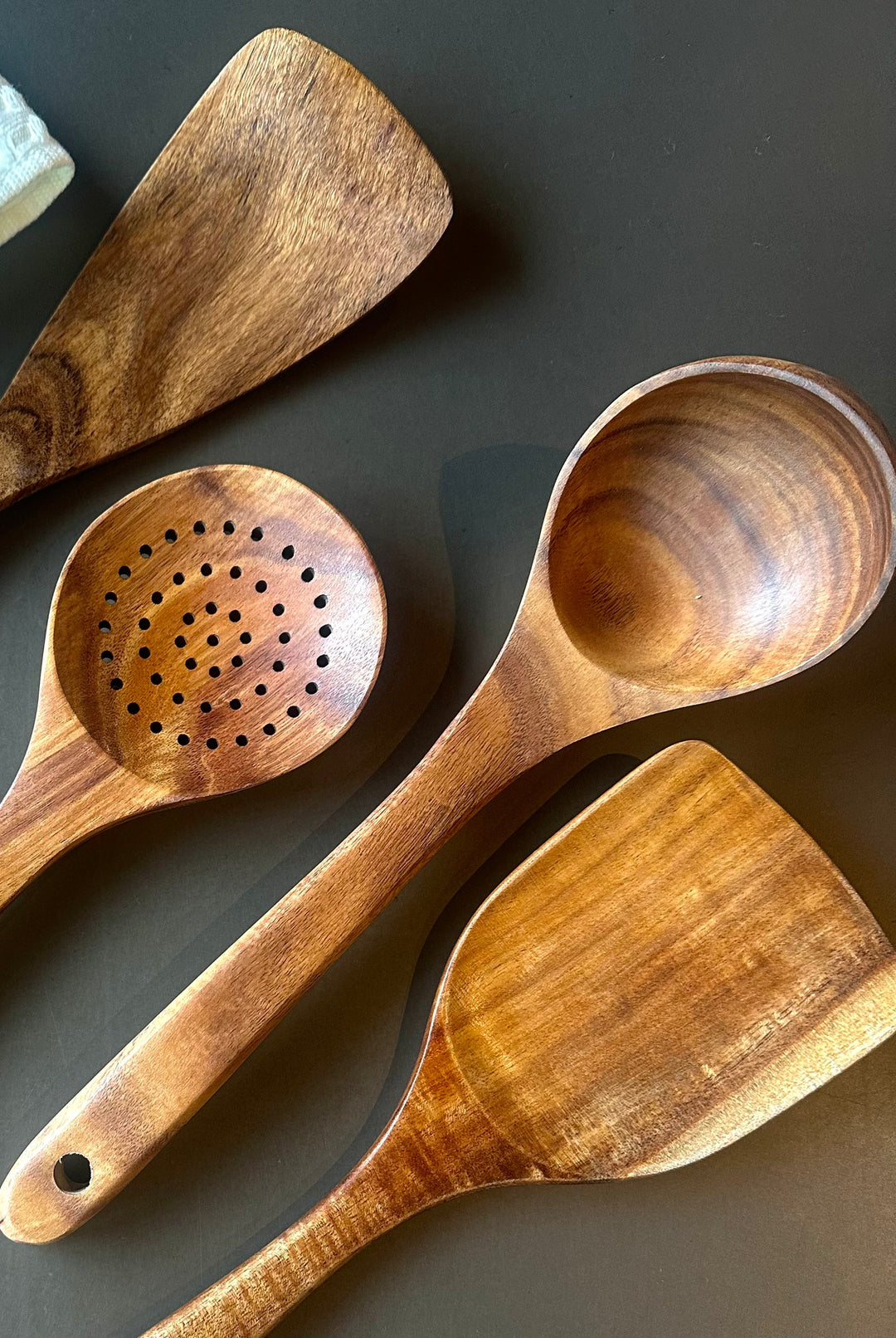 Natural Teak Wood Kitchen Utensil Set, 4 Ct.