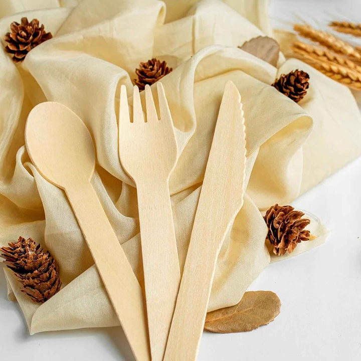 Biodegradable Birch Wood Flatware Set, 6.5", 100 Ct.