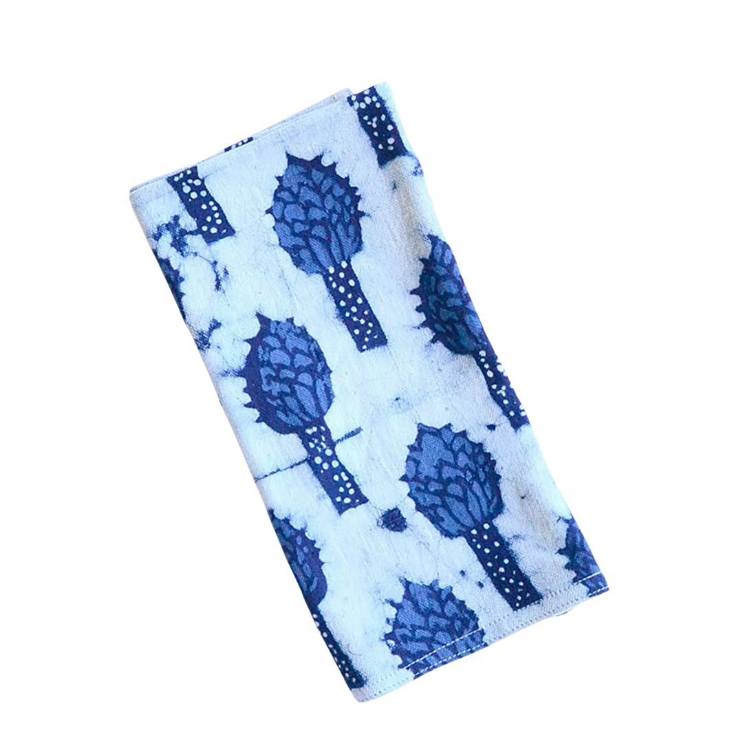 Indigo Magnolia Block Print Napkin Set