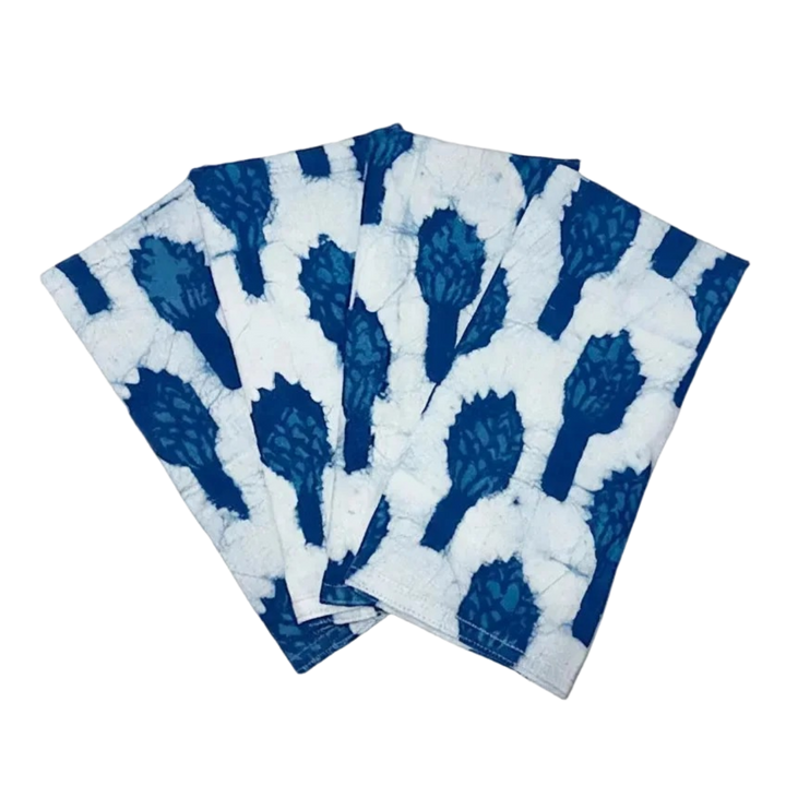 Indigo Magnolia Block Print Napkin Set