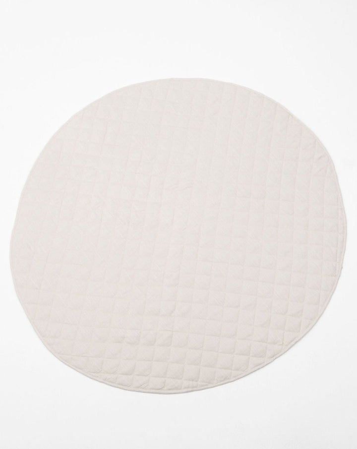 Pure Linen Triple-Padded Round Baby Play Mat