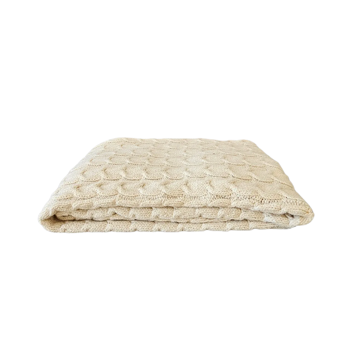 Ivory Cable Alpaca Cotton Throw