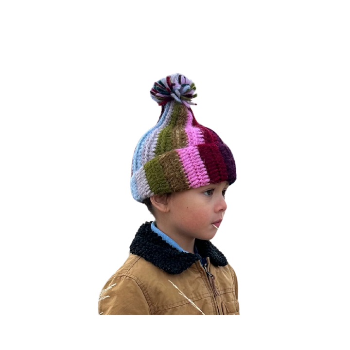 Kids Rainbow Alpaca Beanie Hat