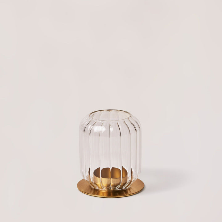 Handcrafted Fluted Borosilicate Glass Lanterns, 2 Ct.