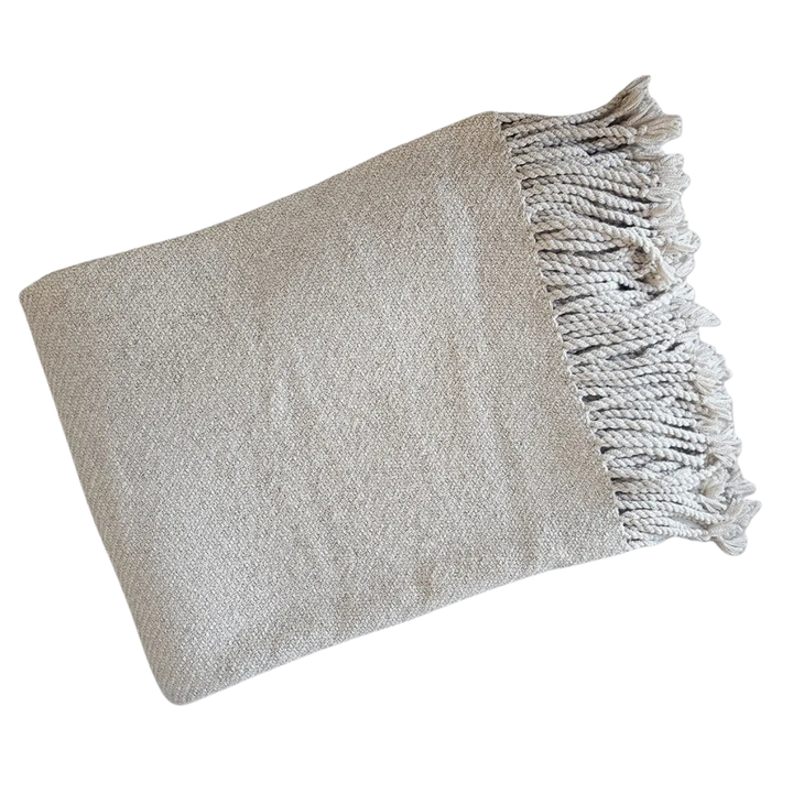 Kulsi Silver Alpaca Cotton Throw