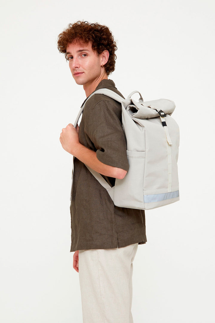 Vegan RPET Roll Backpack, Fossil