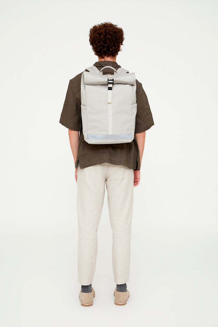 Vegan RPET Roll Backpack, Fossil