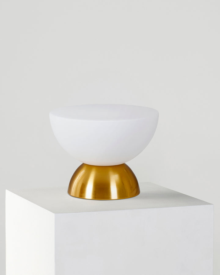 Dimmable Brass Double Dome Frosted Glass Table Lamp