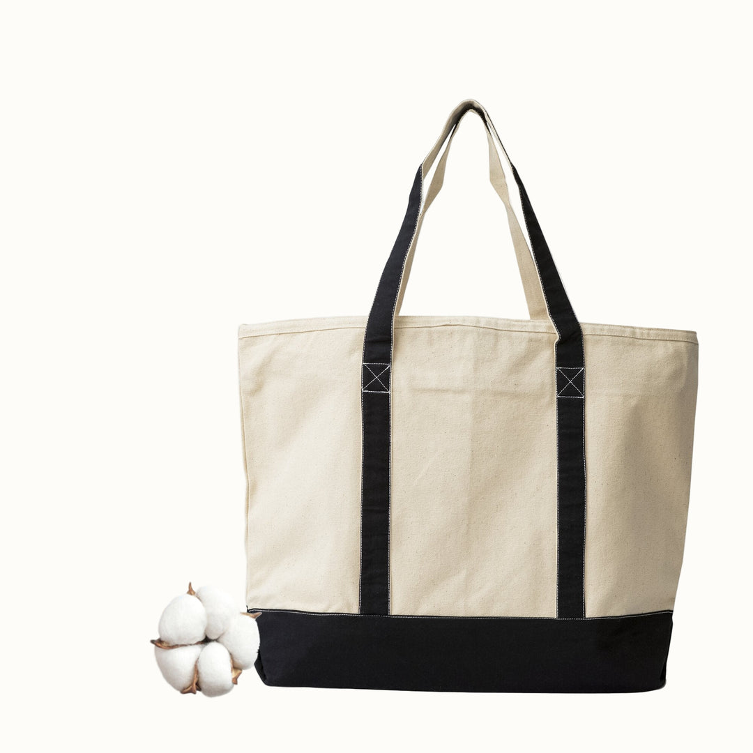 Organic Cotton Canvas Zip Tote Bag, 16" x 21"