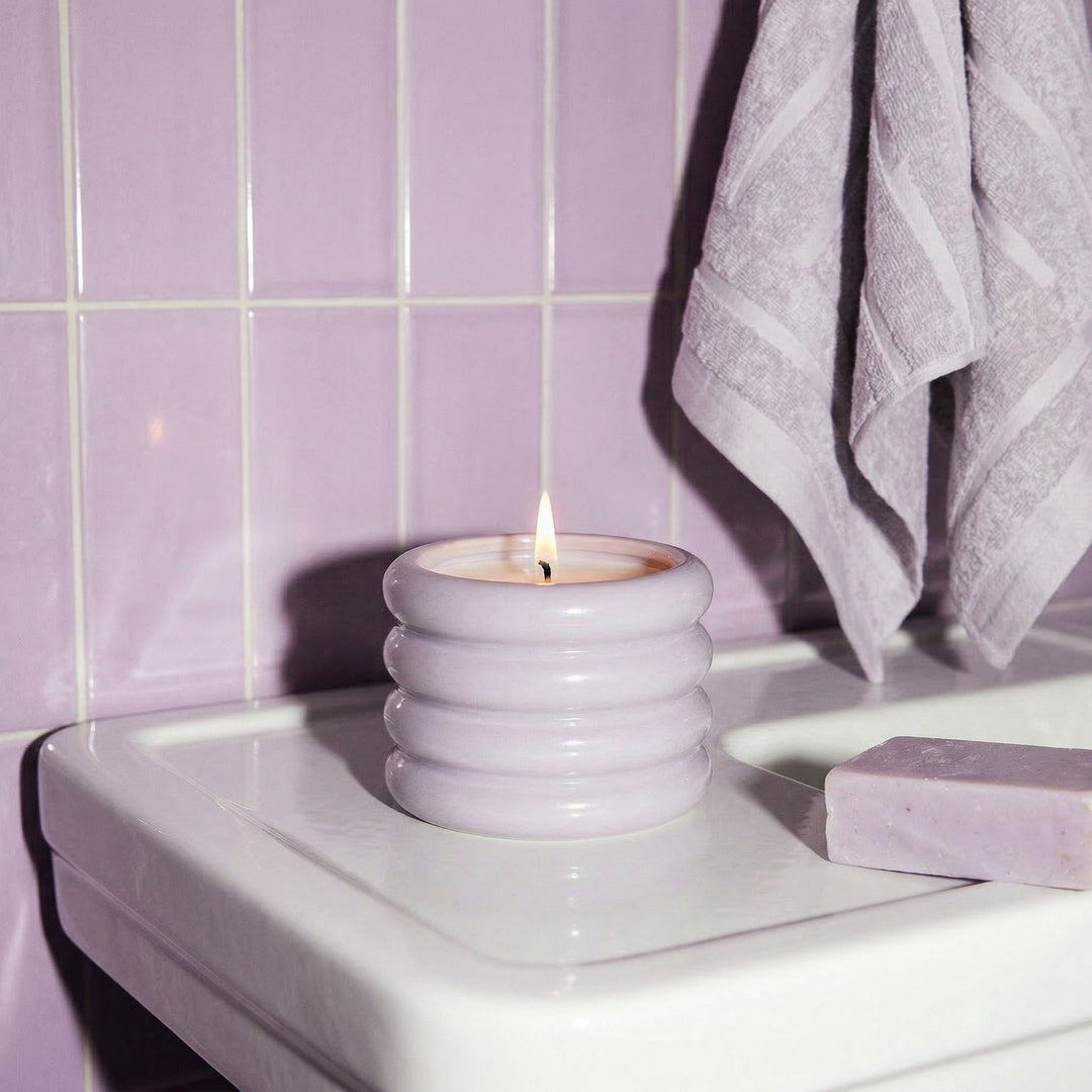 Handcrafted Soy Wax Ceramic Candle &amp; Wick Trimmer Set