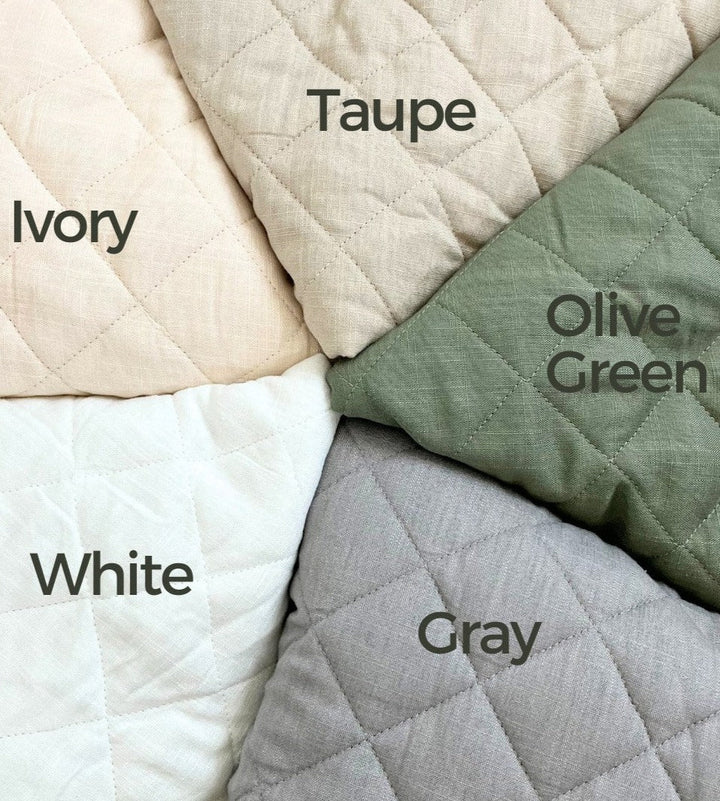 Pure Linen Triple-Padded Round Baby Play Mat