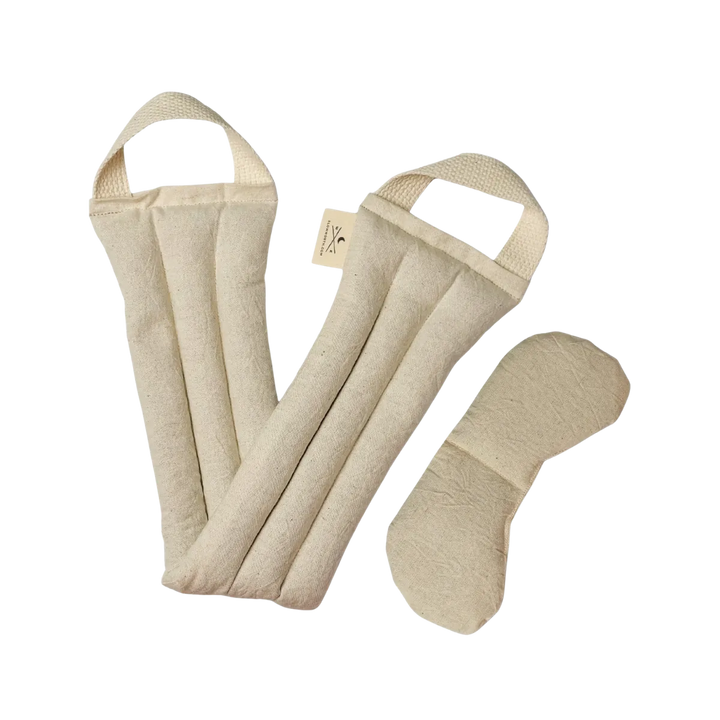 Linen Cotton Eye Mask Neck Wrap Set