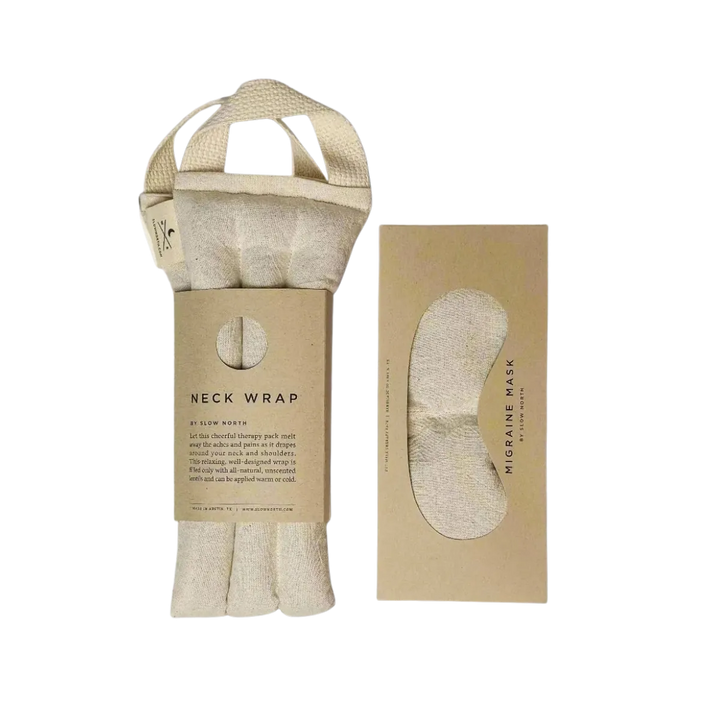 Linen Cotton Eye Mask Neck Wrap Set