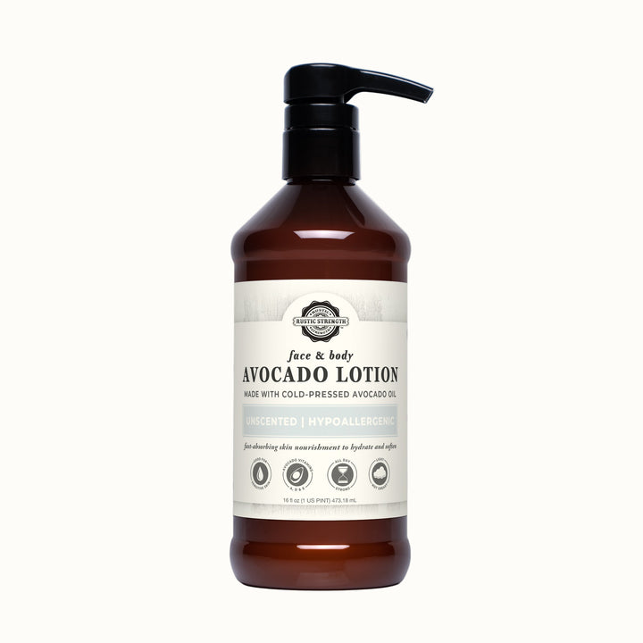 Vegan Avocado Oil Unscented Body Lotion, Cold-Pressed