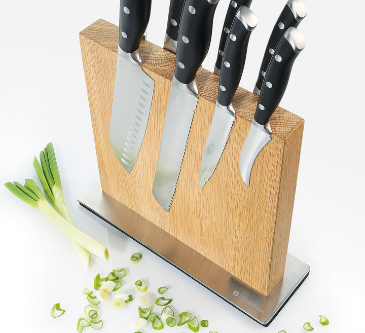 Solid Ash Wood Magnetic Knife Storage Block, 11" x 3.5"