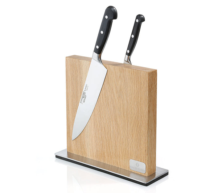 Solid Ash Wood Magnetic Knife Storage Block, 11" x 3.5"