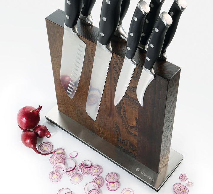Solid Ash Wood Magnetic Knife Storage Block, 11" x 3.5"