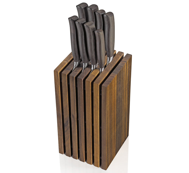 Handcrafted Walnut 12-Slot Knife Block Storage