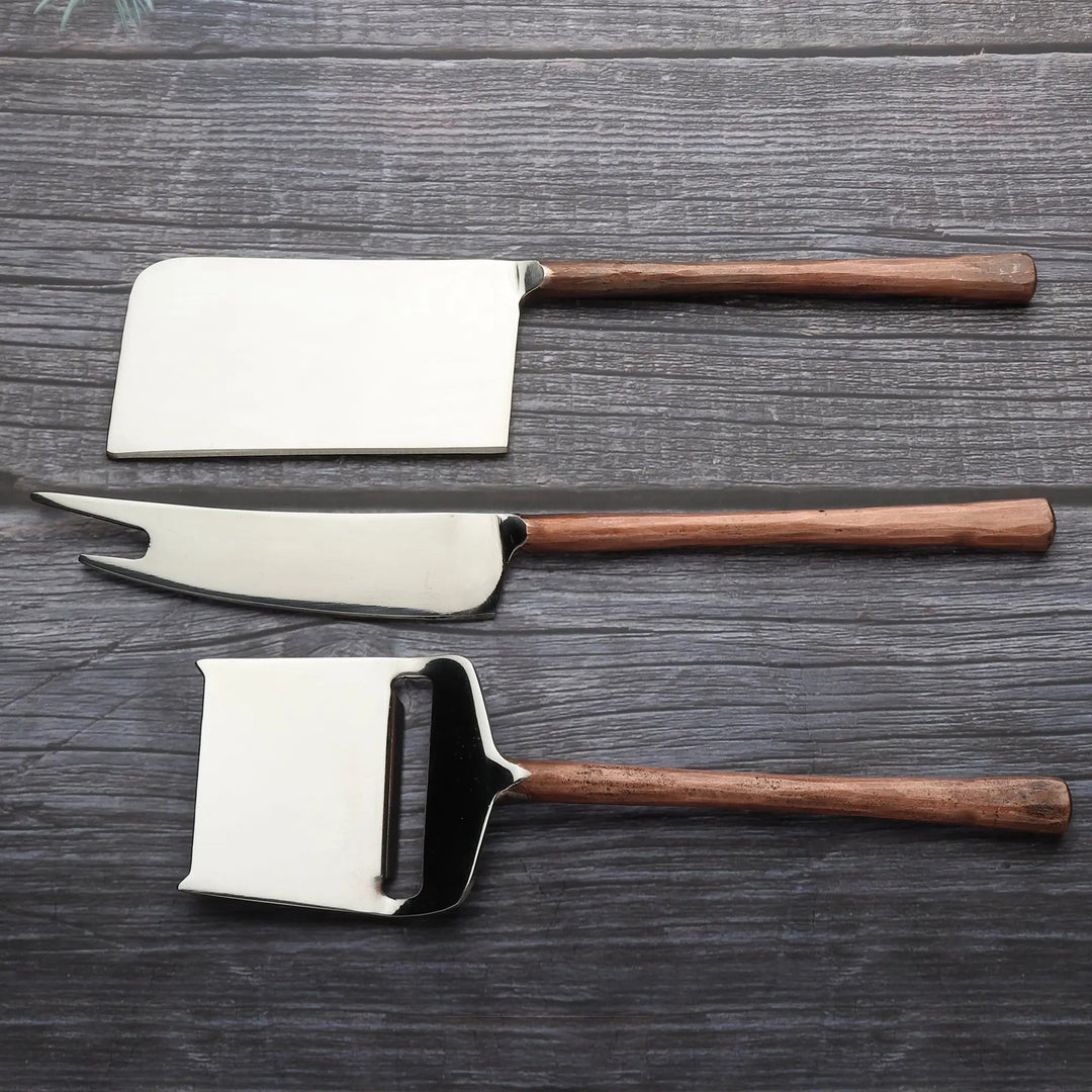 Handcrafted Stainless Steel Cheese Knife Set, 3 Ct.