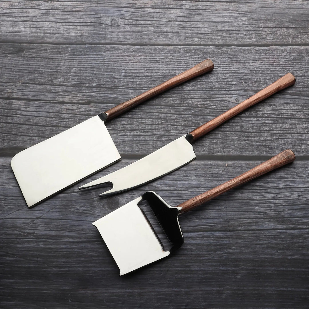 Handcrafted Stainless Steel Cheese Knife Set, 3 Ct.