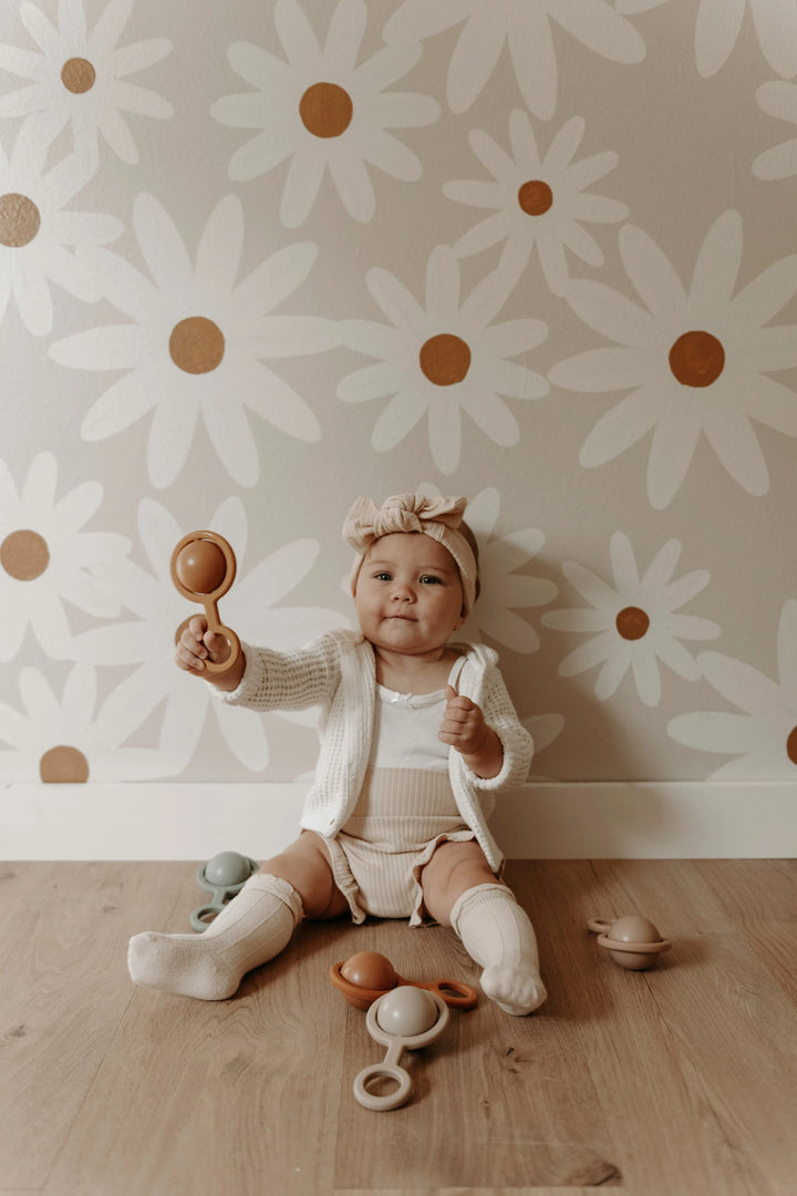 Ora Pink Silicone Baby Rattle Toy