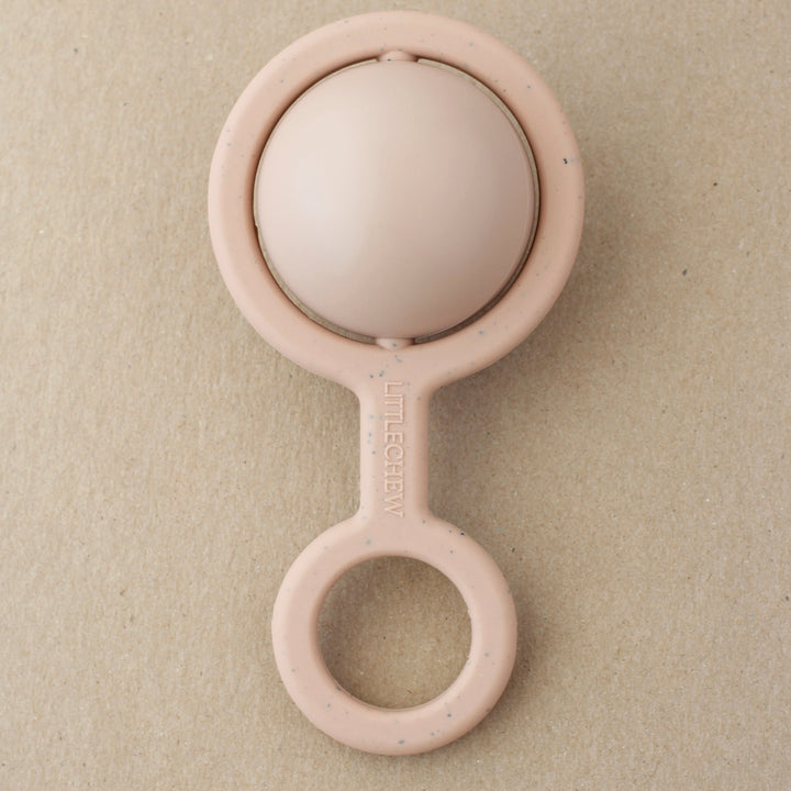 BPA-Free Silicone Baby Rattle Toy, Peony, 2.75" x 5.25"