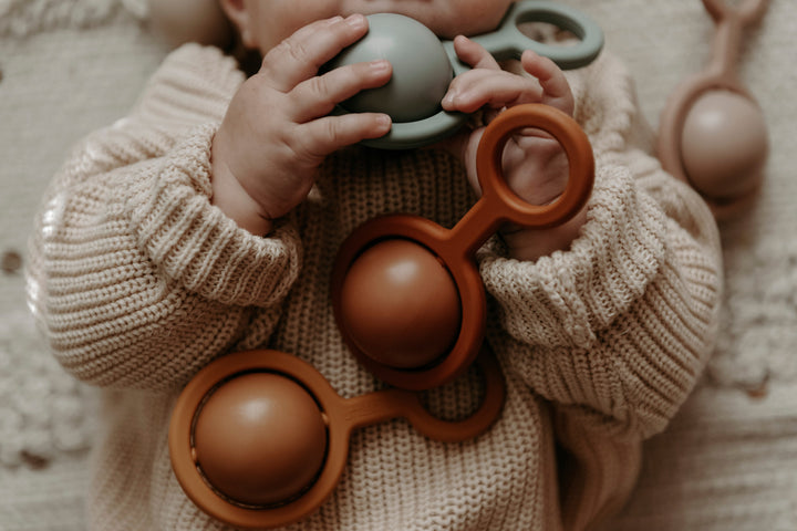 Non-Toxic Food-Grade Silicone Baby Rattle, Green