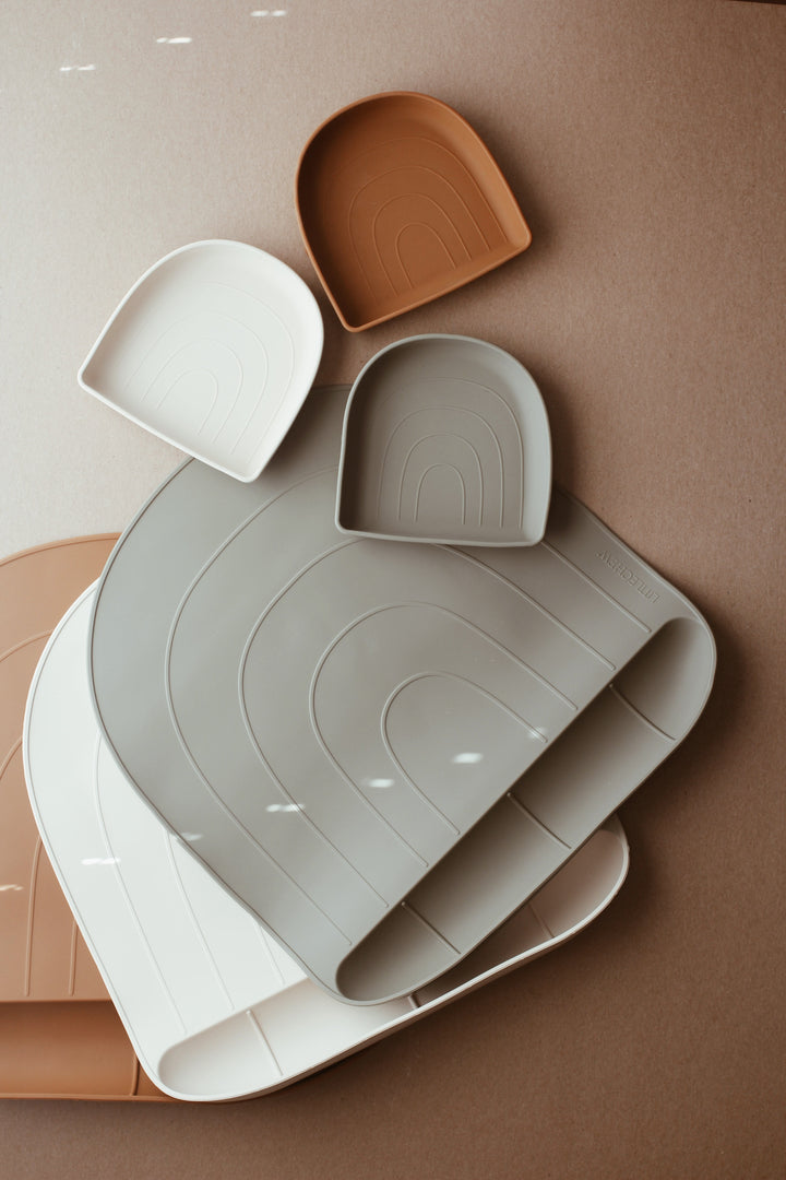 Non-Toxic Silicone Baby Feeding Mat, Cream