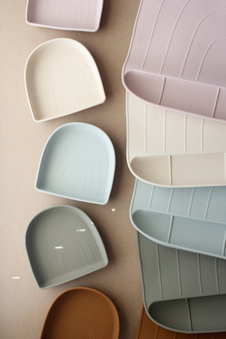 Non-Toxic Silicone Baby Feeding Mat, Soft Sage