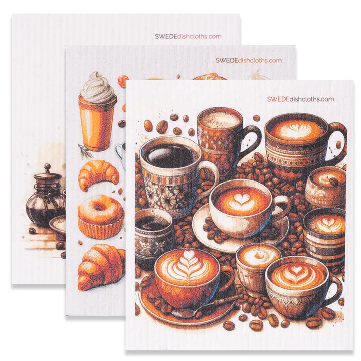 Coffee Print Dishcloth Set