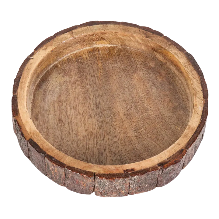 Mango Wood Bark Nut Bowl Set