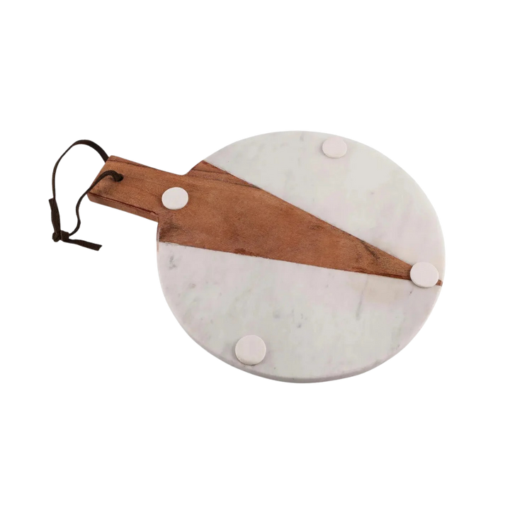 Marble Acacia Round Serving Platter