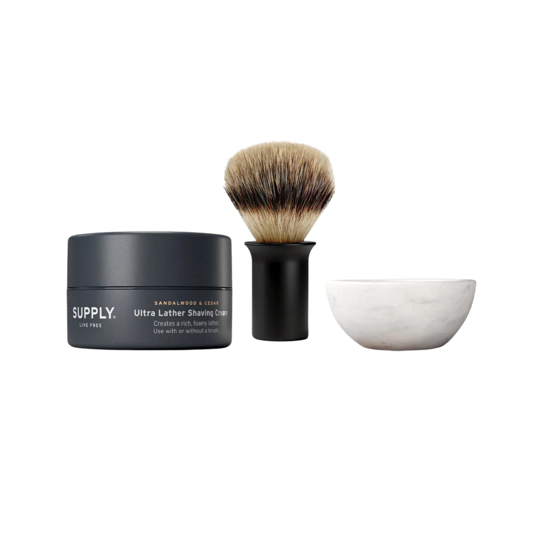 Marble Shaving Bowl Gift Set