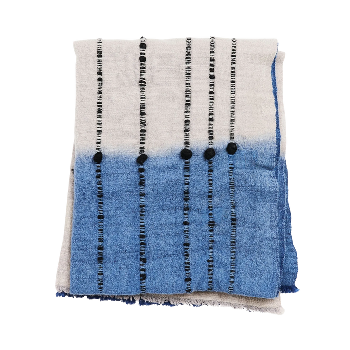 Mari Blue Gray Merino Throw Blanket