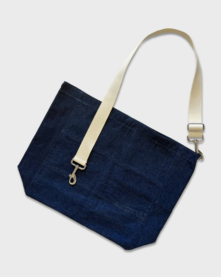 Upcycled Denim Market Tote Bag, Modular &amp; Washable