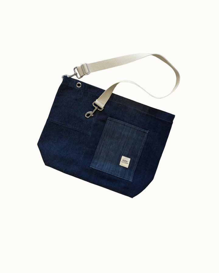 Upcycled Denim Market Tote Bag, Modular &amp; Washable